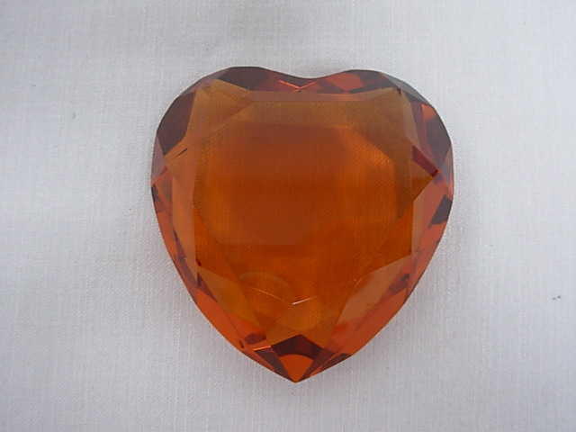 PRETTY ROSENTHAL AMBER CRYSTAL HEART PAPERWEIGHT Antique Price Guide