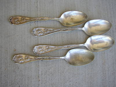 Antique W R Keystone Silverplate Spoons Carnation Antique