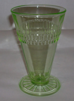 Light Green Depression Glass Footed Tumbler Antique Price Guide