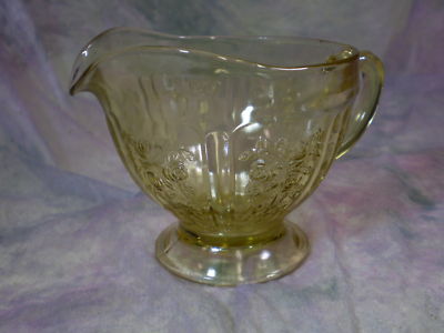 Amber Depression Glass Creamer Sharon Cabbage Rose Antique Price