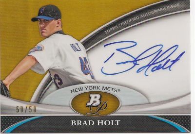 Bowman Platinum Auto Brad Holt Mets Antique Price Guide