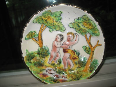 Capodimonte Cherub Bowl Capodimonte Nude Putti Cherub Signed Made In