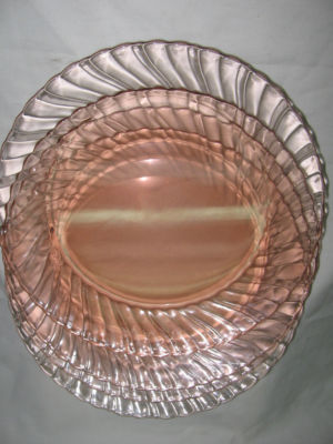 Arcoroc France Pink Swirl Rosaline In Dinner Plates Antique