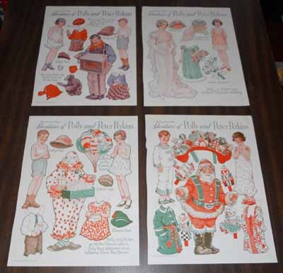 Vintage Polly And Peter Perkins Paper Dolls Uncut Full Sheets