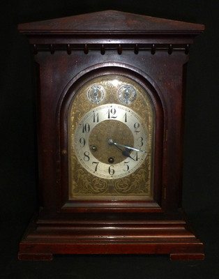 Antique Junghans Mahogany Westminster Chimes Mantel Clock