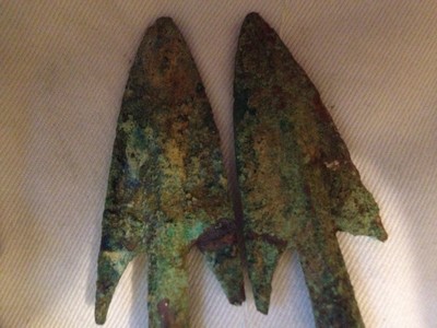 Rare Original Ancient Roman Iron Tanged Javelin Arrowhead Swallowtail