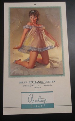 Gil Elvgren Pinup Calendar 1963 Antique Price Guide Details Page