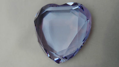 Collector Vintage Rosenthal Lead Crystal Faceted Lilac Heart