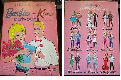 Barbie And Ken Cut Out Paper Dolls Whitman Antique Price Guide