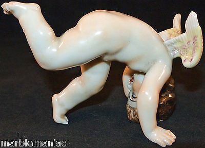 Tumbling Nude Angel Cherub Putti Porcelain Figurine Capodimonte Marked