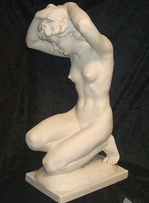 LARGE SCULPTURE KARL TUTTER Porcelain NUDE WOMEN HUTSCHENREUTHER 20in