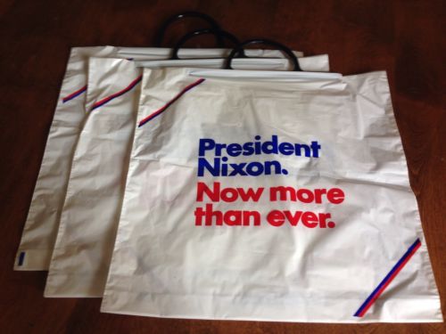 Lot Of 3 Plastic Bags President Nixon Now More Than Ever Campaign