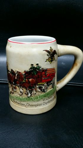 Budweiser Champion Clydesdales Mug Stein St Louis Mo Ceramarte Made