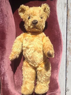 Vintage Farnell Golden Mohair Jointed Teddy Bear Excelsior Velvet