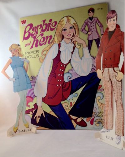 Barbie Ken Paper Dolls 1976 Authorized Edition Whitman 70 S Runway