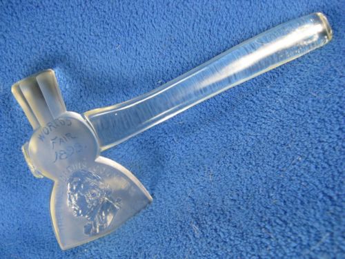 LIBBEY GLASS 1893 CHICAGO WORLD S FAIR SOUVENIR AXE HATCHET Antique