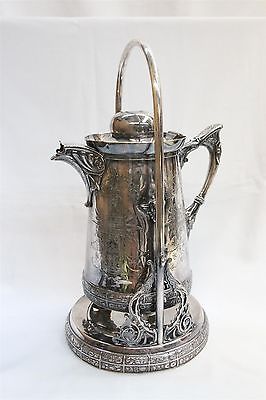 B RARE Meriden Quadruple Plate Ice Pitcher Art Nouveau Sorrority Piece