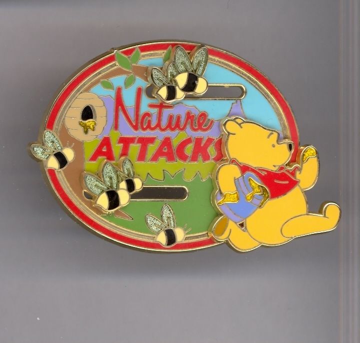 Disney Camp Pin E Ha Ha Event Winnie The Pooh Running From Bumble Bees Le Pin Antique