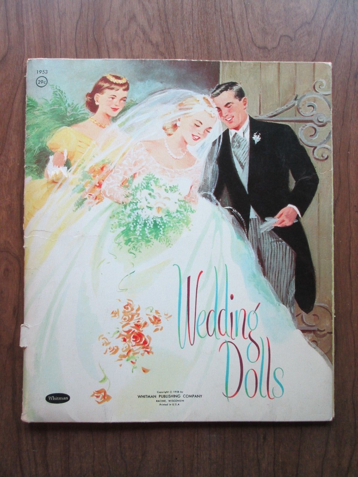 Vintage 1958 Whitman Wedding Paper Dolls Cut Partially Incomplete