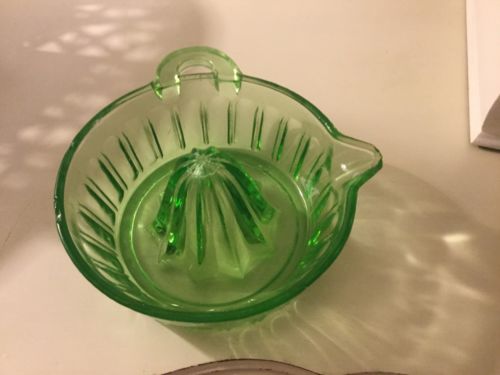 Vintage Large Green Depression Glass Reamer Juicer Antique Price