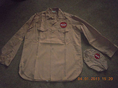 Vintage S S Coca Cola Uniform Shirt And Beret Hat Antique