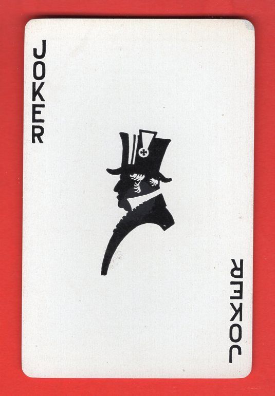 Single Swap Playing Card Joker G Silhouette Profile Man Top Hat