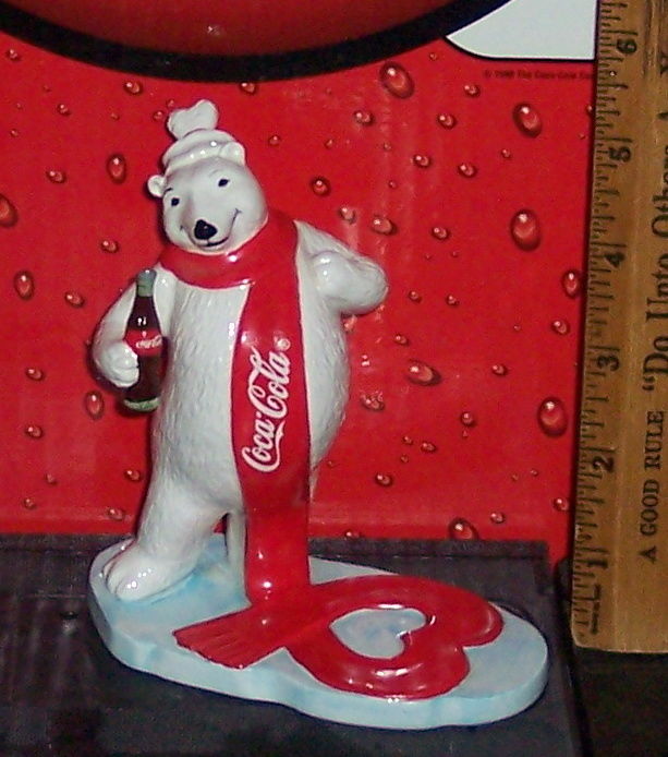 Coca Cola Ceramic Polar Bear Figurine Love Coke Excellent Condition