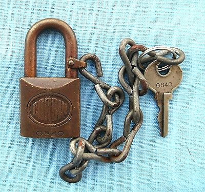 Early made by Corbin Gilbert  Baker GB 40 Gas Pump Padlock and 