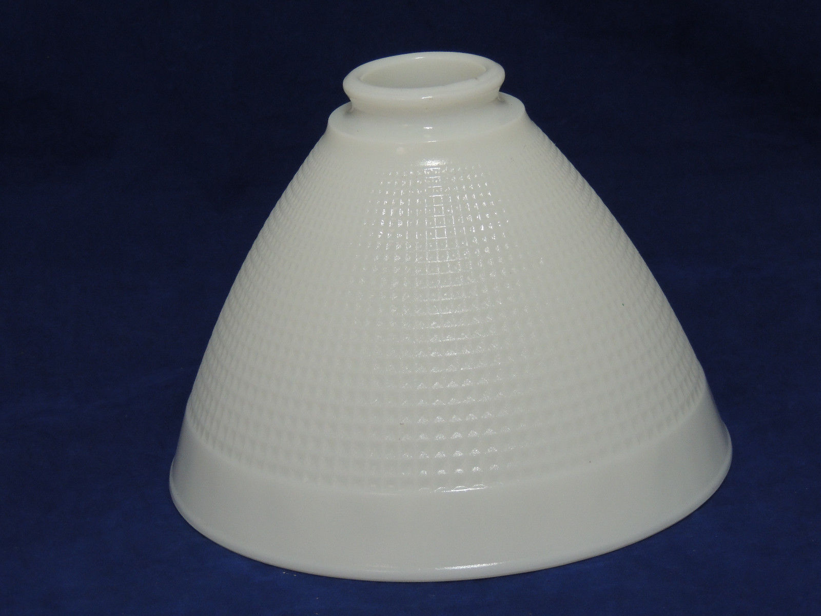 Vintage Corning White Milk Glass Torchiere Floor Lamp Shade Waffle