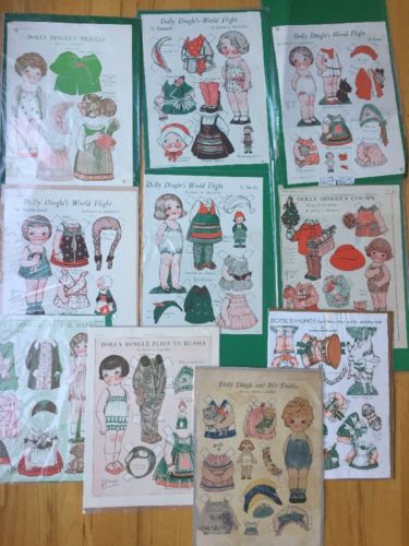 Vintage Original Uncut Dolly Dingles Paper Dolls S World