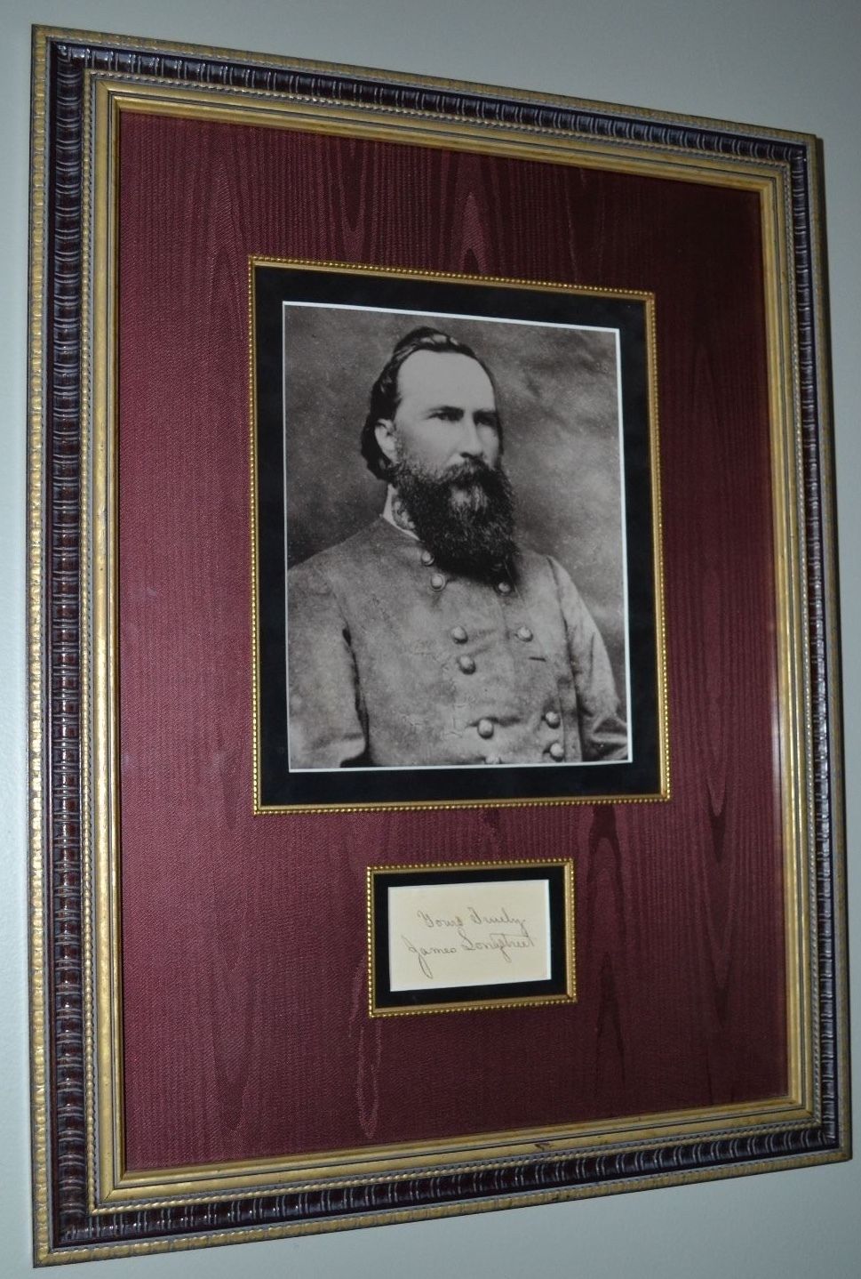 James Longstreet Confederate General Civil War Signed Cut Autographed