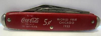 Rare Vtg Adv Coca Cola Cent Worlds Fair Chicago Pocket Knife Souvenir