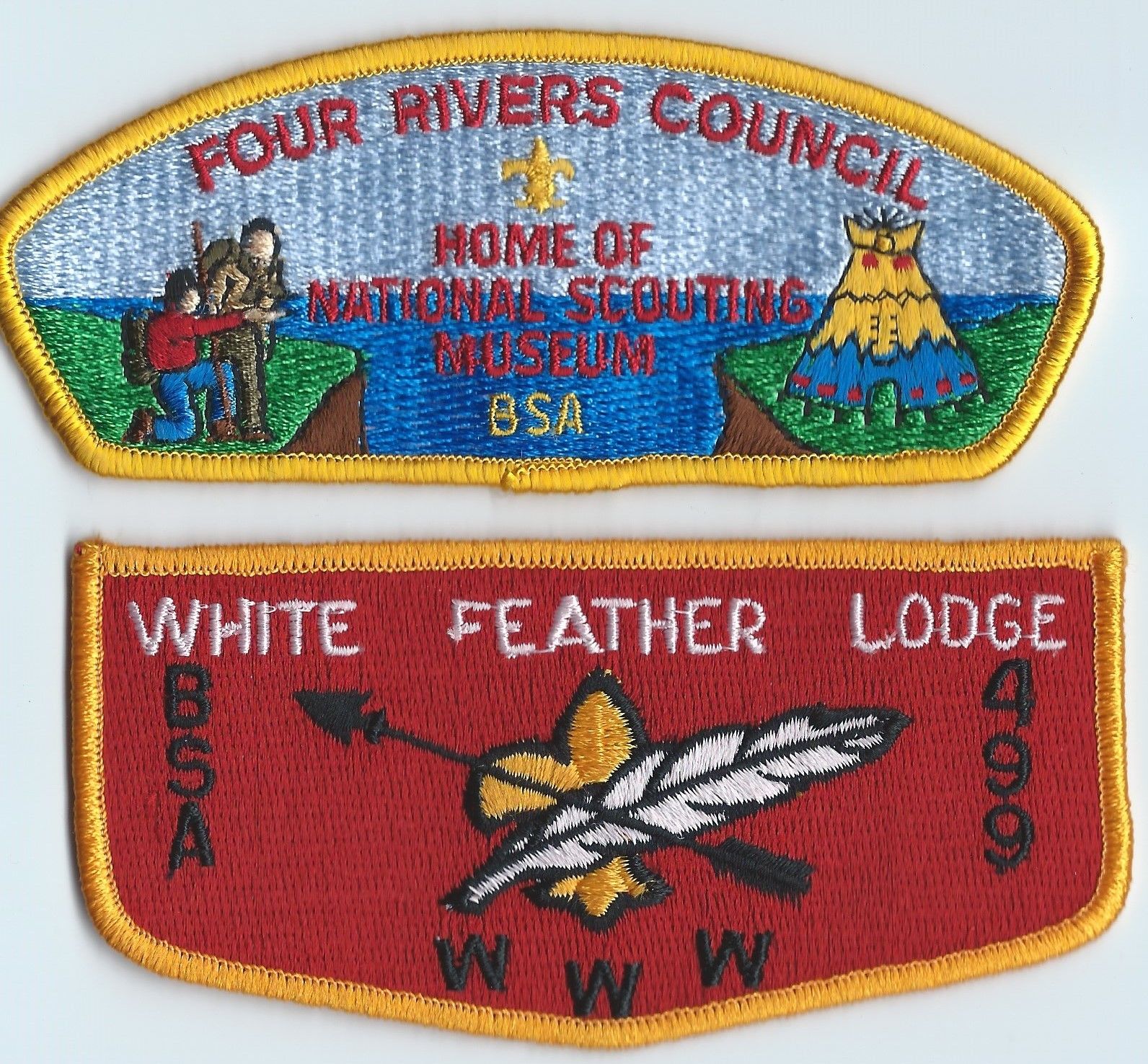 Four Rivers Council KY Csp White Feather Lodge 499 Flap Antique