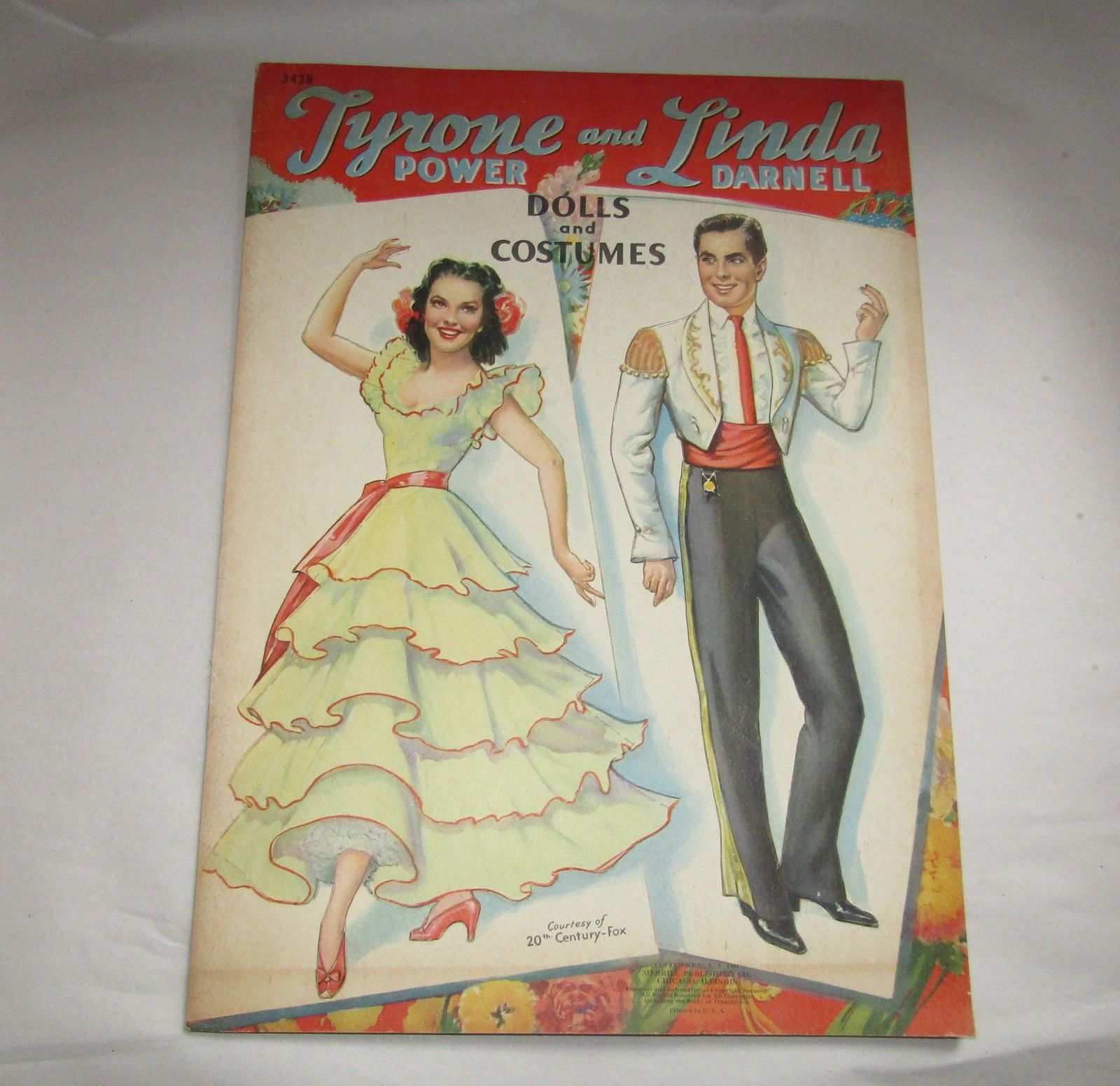 Vintage 1941 Merrill Paper Doll Book Tyrone Power Linda Darnell