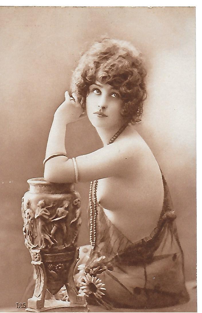 Risque Original Vintage Postcard Sepia Nude A Noyer Paris 2