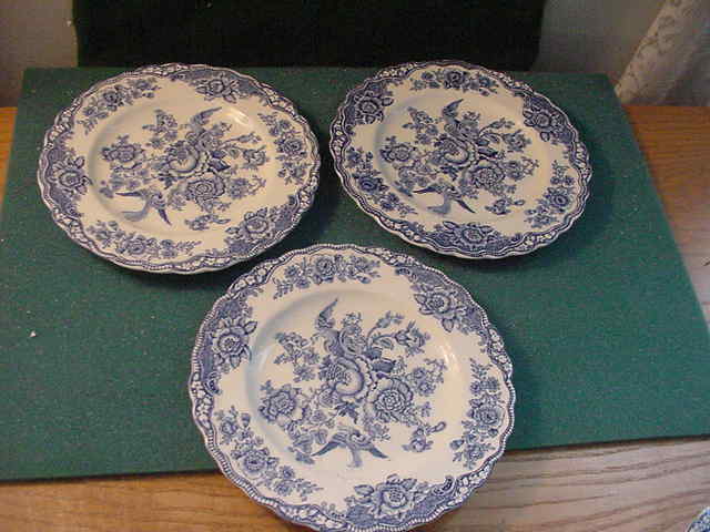 3 Crown Ducal Bristol 7 3 4 Inch Salad Plates Blue Made In England