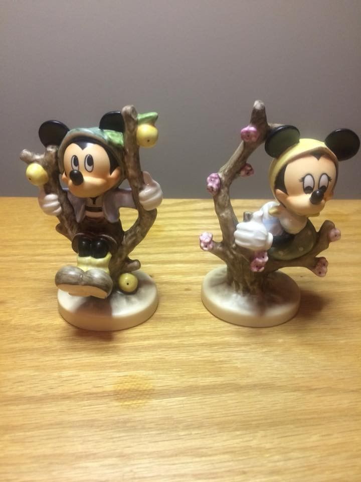 Goebel Hummel Disney Figurines Minnie Mickey On Apple Trees