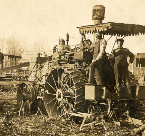 Rppc Very Busy Farm Scene Minneapolis Steam Tractor Much Equipment