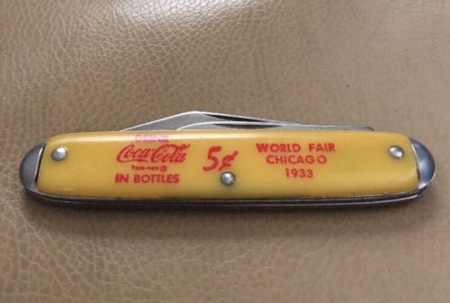 1933 Worlds Fair Chicago Coke Cola Pocket Knife 2 Blades Awesome