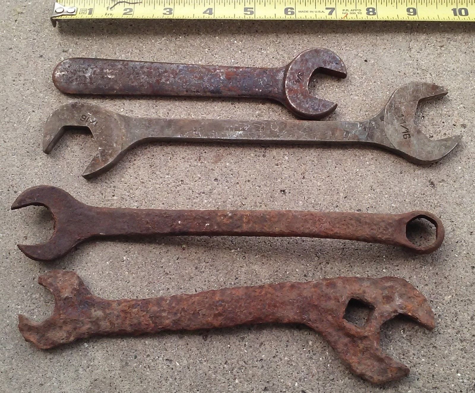 Vintage Lot Of Wrenches Box And Open End Antique Dornwell Antique