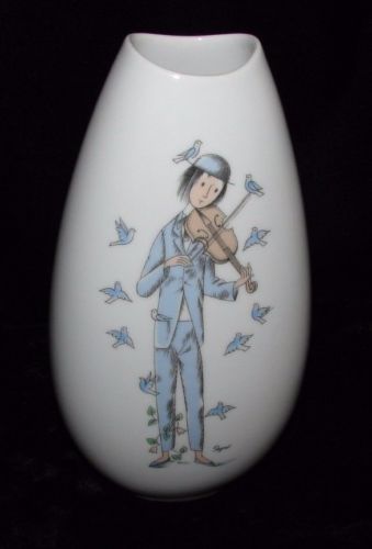 EARLY 1925 1941 ROSENTHAL RAYMOND PEYNET PORCELAIN VASE VIOLINIST W