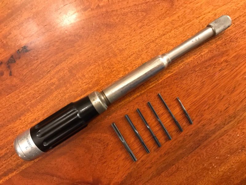 Vintage Millers Falls A Push Drill Bits Black Bakelite Handle W