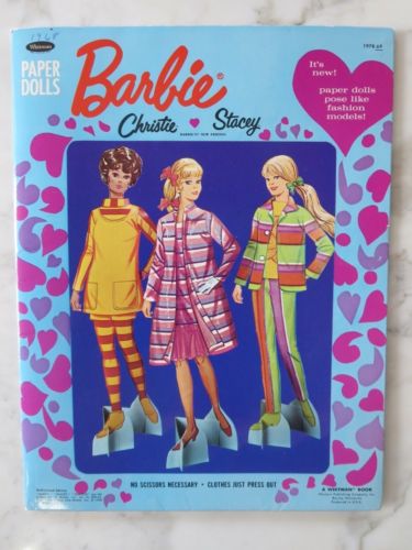 Barbie Christie Stacey Vintage Original Uncut Whitman Paper Doll Set