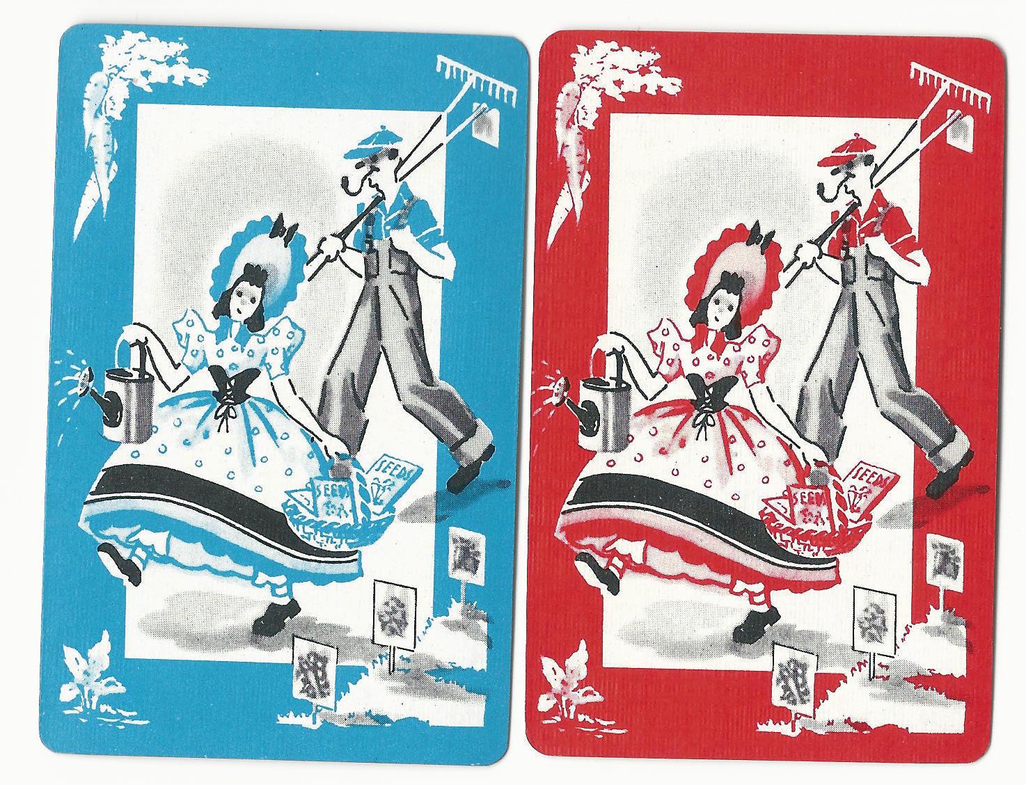 COUPLES Set Of 2 Single Vintage Swap Playing Cards Antique