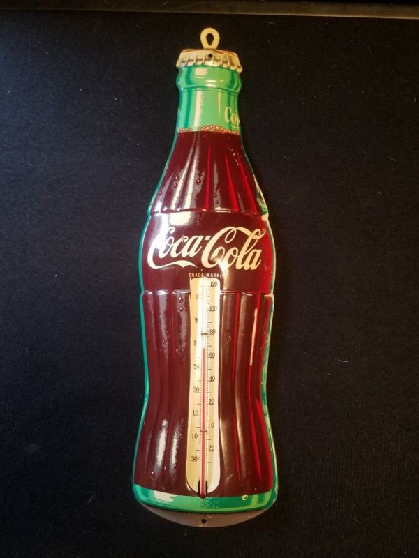 Antique Vintage Coca Cola Bottle Advertising Thermometer Coke