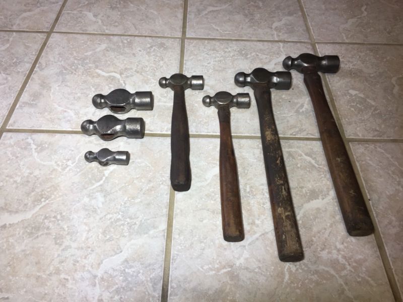 Vintage Ball Peen Hammer Lot Blacksmith Hammers Tinsmith Hammers