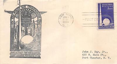 853 3c NY Worlds Fair FDC 1st Goldman Cachet Q448252 Antique