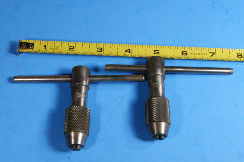 STARRETT NO 93 B TWO T HANDLE TAP WRENCHES MACHINISTS HAND TOOLS