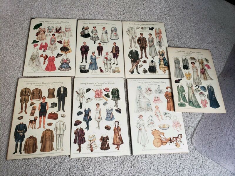 Lot Of Vintage Betty Bonnet Paper Doll Sheets Uncut And