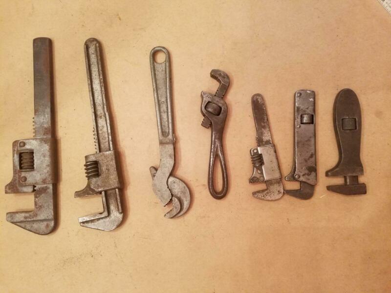 TOOL LOT 7 Piece Vintage Wrench Lot Stillson 6 Inch Billings